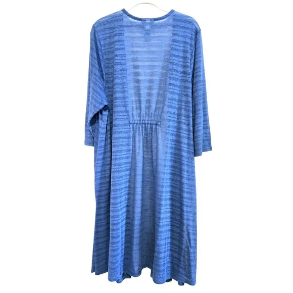 Catherine's Robin's Egg Blue, Jaquard Weave, Lightweight, Long Cardigan, Size 1X - Picture 7 of 7